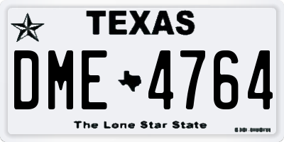 TX license plate DME4764