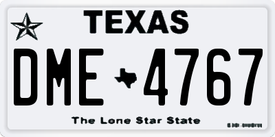 TX license plate DME4767
