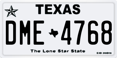 TX license plate DME4768