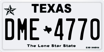 TX license plate DME4770