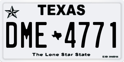 TX license plate DME4771