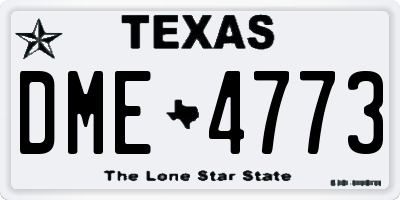 TX license plate DME4773
