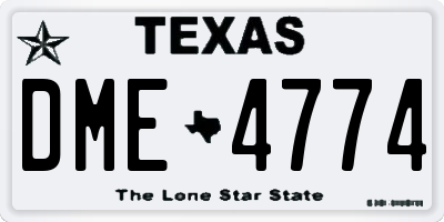 TX license plate DME4774