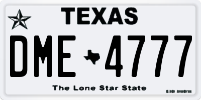 TX license plate DME4777