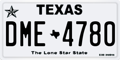 TX license plate DME4780