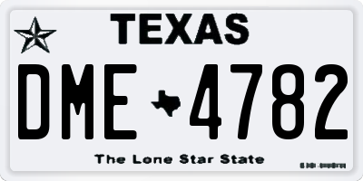 TX license plate DME4782
