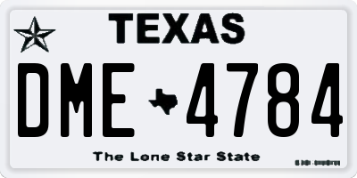 TX license plate DME4784