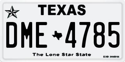 TX license plate DME4785