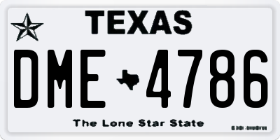 TX license plate DME4786