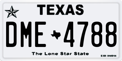 TX license plate DME4788