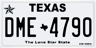 TX license plate DME4790