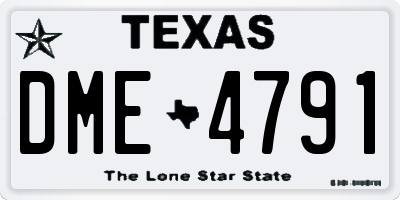 TX license plate DME4791