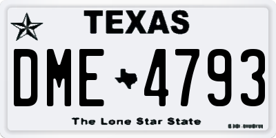 TX license plate DME4793
