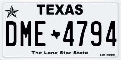 TX license plate DME4794