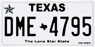 TX license plate DME4795
