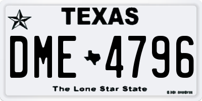 TX license plate DME4796