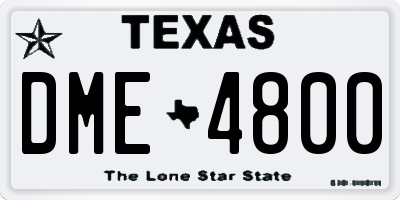 TX license plate DME4800