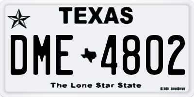 TX license plate DME4802