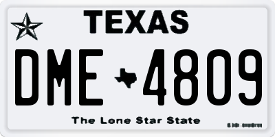 TX license plate DME4809