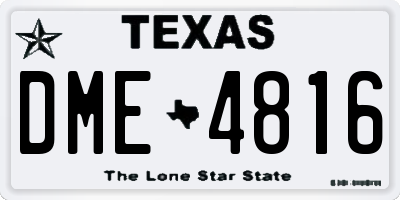 TX license plate DME4816