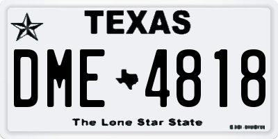 TX license plate DME4818