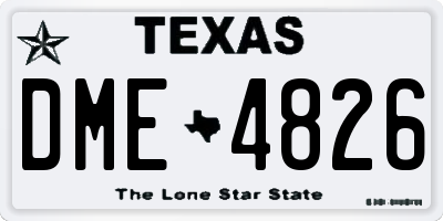 TX license plate DME4826