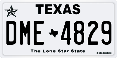 TX license plate DME4829