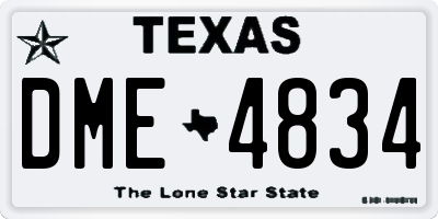 TX license plate DME4834