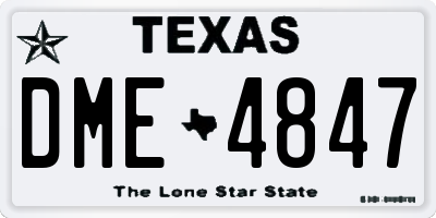 TX license plate DME4847