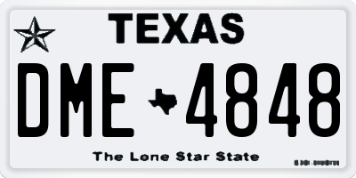 TX license plate DME4848