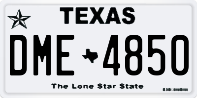 TX license plate DME4850