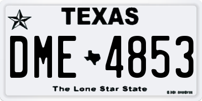 TX license plate DME4853