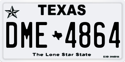 TX license plate DME4864