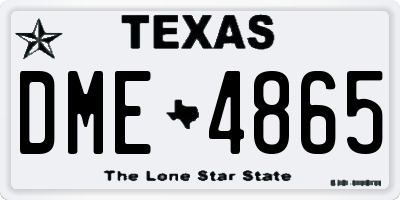 TX license plate DME4865