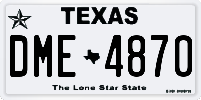 TX license plate DME4870
