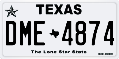 TX license plate DME4874