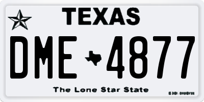 TX license plate DME4877