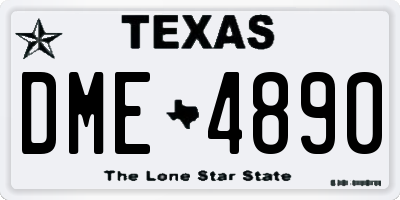 TX license plate DME4890