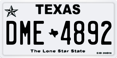 TX license plate DME4892