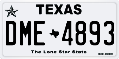 TX license plate DME4893