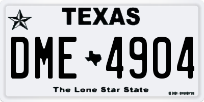 TX license plate DME4904