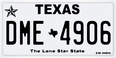 TX license plate DME4906