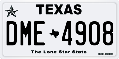 TX license plate DME4908