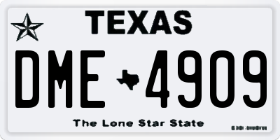 TX license plate DME4909