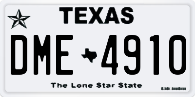 TX license plate DME4910