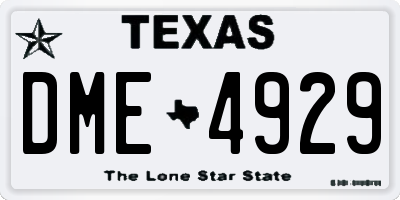 TX license plate DME4929