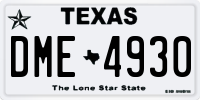 TX license plate DME4930