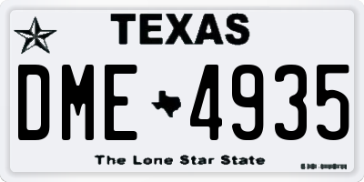 TX license plate DME4935