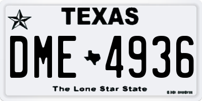 TX license plate DME4936