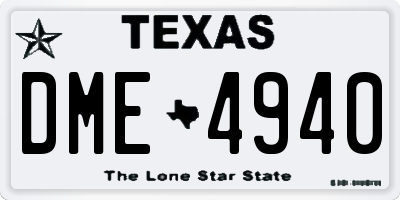 TX license plate DME4940